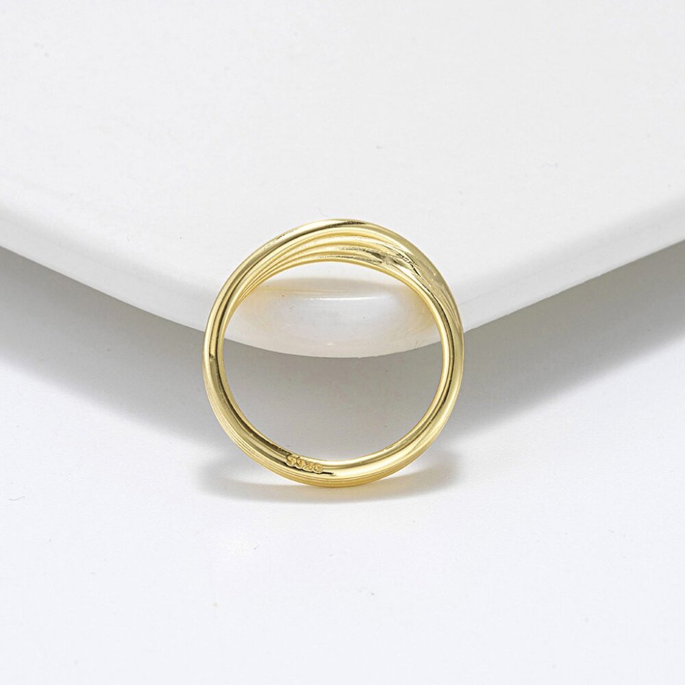 14k Gold Twisted Ring - Stackable Ring - 925 Ster… - image 2